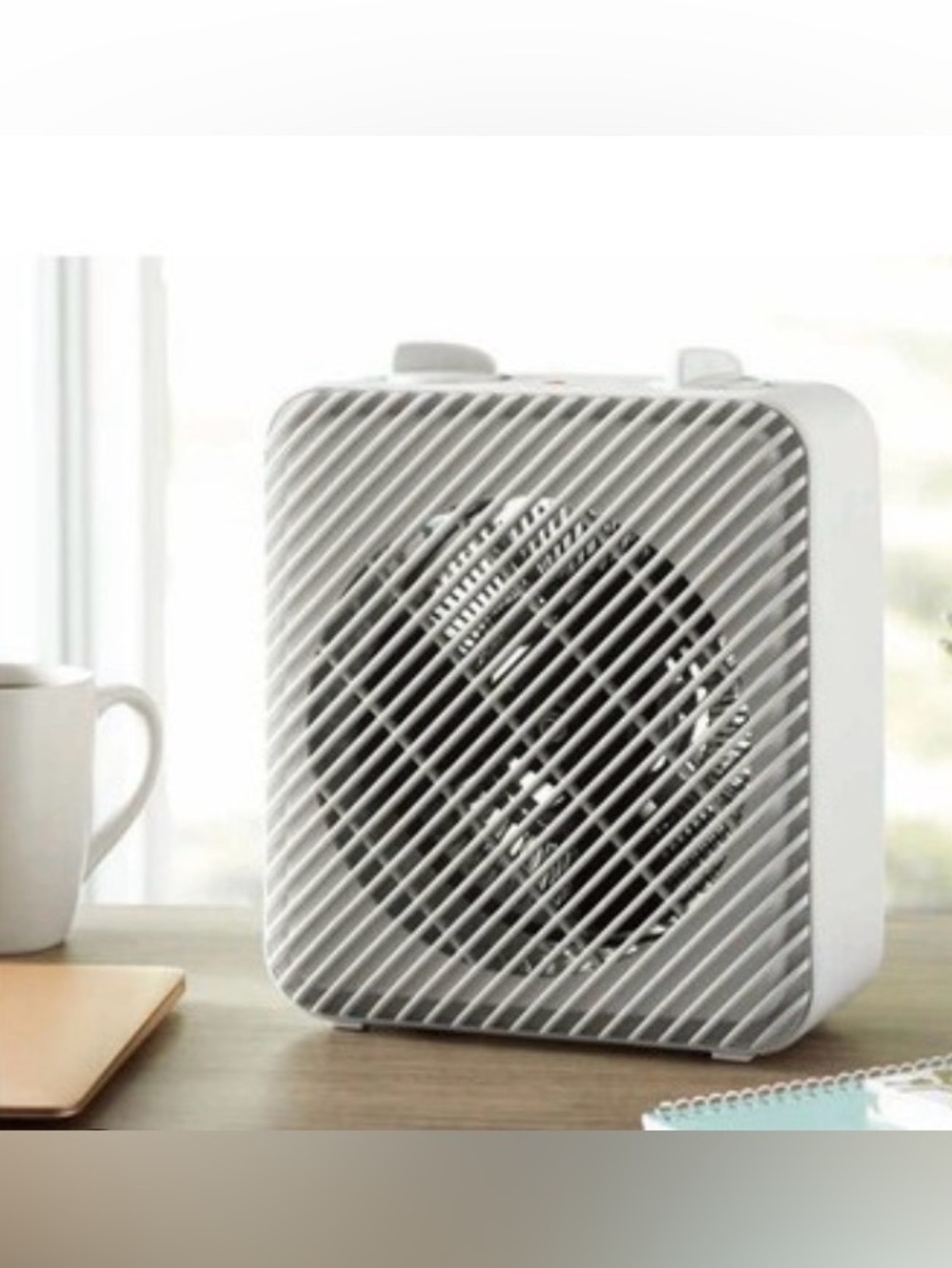 Compact White Portable Space Heater Fan - Home Accents